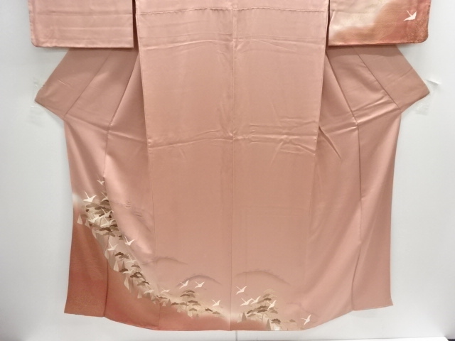  松に群鶴模様一つ紋訪問着